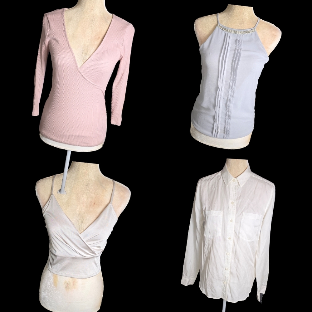 Women’s Tops Bundle 4pc Small XS Express ZARA Abercrombie Neutral Lot